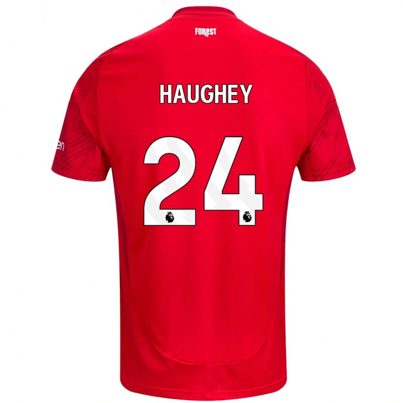 Danxen Enfant Maillot Ella Haughey #24 Rouge Blanc Tenues Domicile 2024/25 T-Shirt