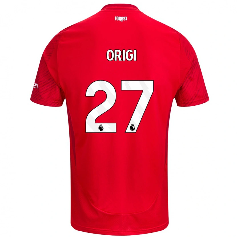 Danxen Enfant Maillot Divock Origi #27 Rouge Blanc Tenues Domicile 2024/25 T-Shirt