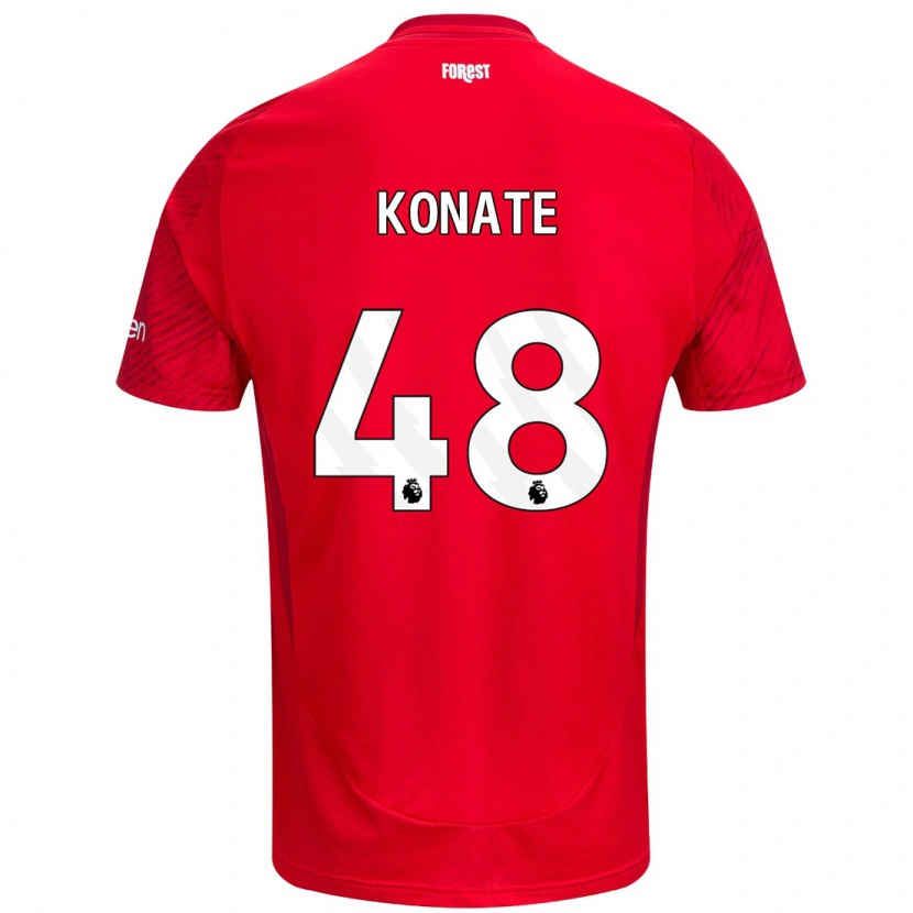 Danxen Enfant Maillot Ateef Konaté #48 Rouge Blanc Tenues Domicile 2024/25 T-Shirt