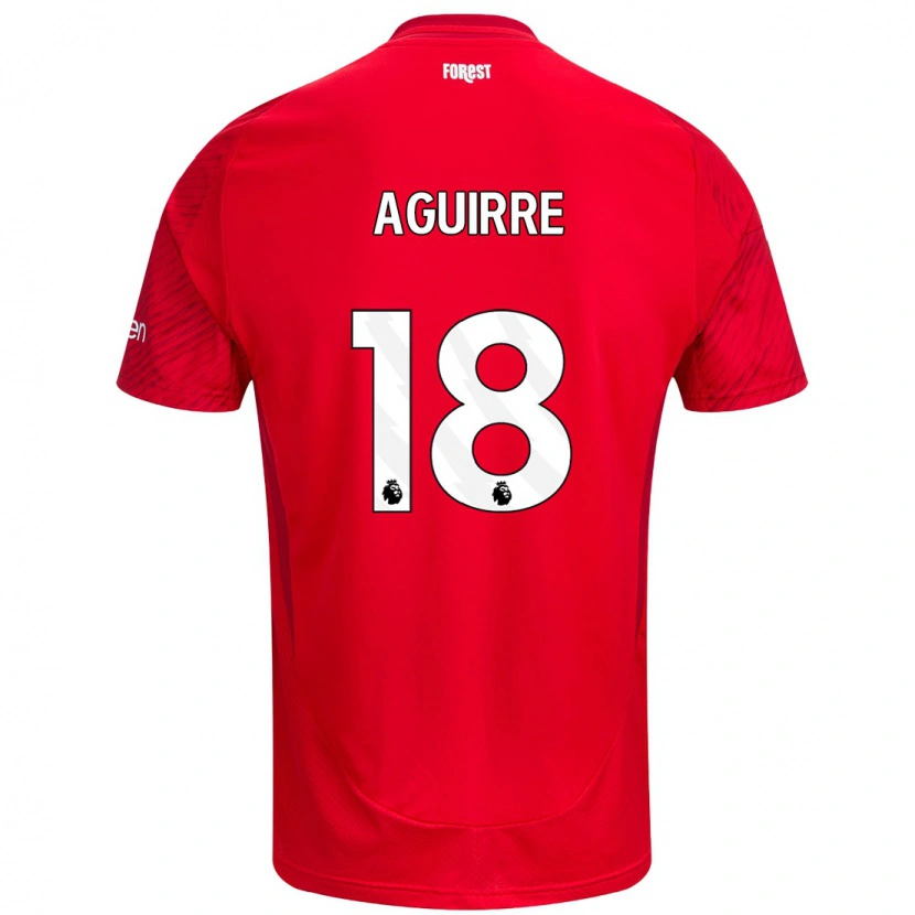 Danxen Enfant Maillot Aja Aguirre #18 Rouge Blanc Tenues Domicile 2024/25 T-Shirt