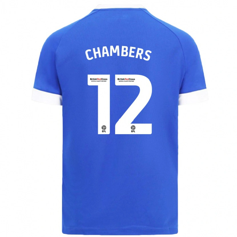 Danxen Enfant Maillot Calum Chambers #12 Bleu Ciel Tenues Domicile 2024/25 T-Shirt