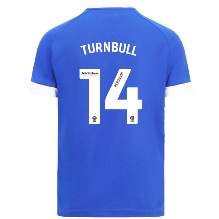 Danxen Enfant Maillot David Turnbull #14 Bleu Ciel Tenues Domicile 2024/25 T-Shirt