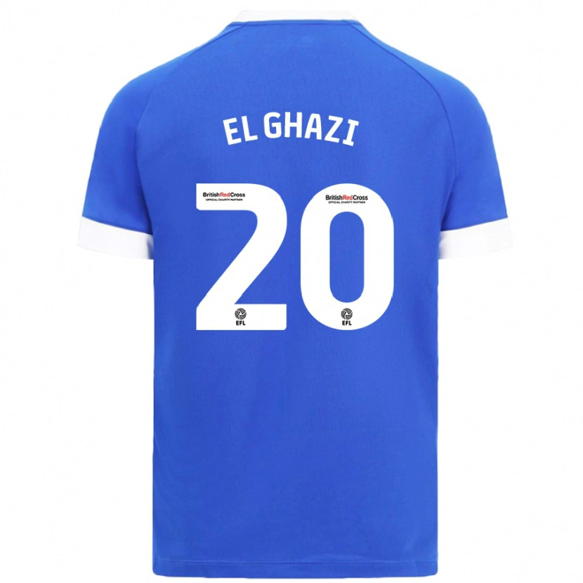 Danxen Enfant Maillot Anwar El Ghazi #20 Bleu Ciel Tenues Domicile 2024/25 T-Shirt