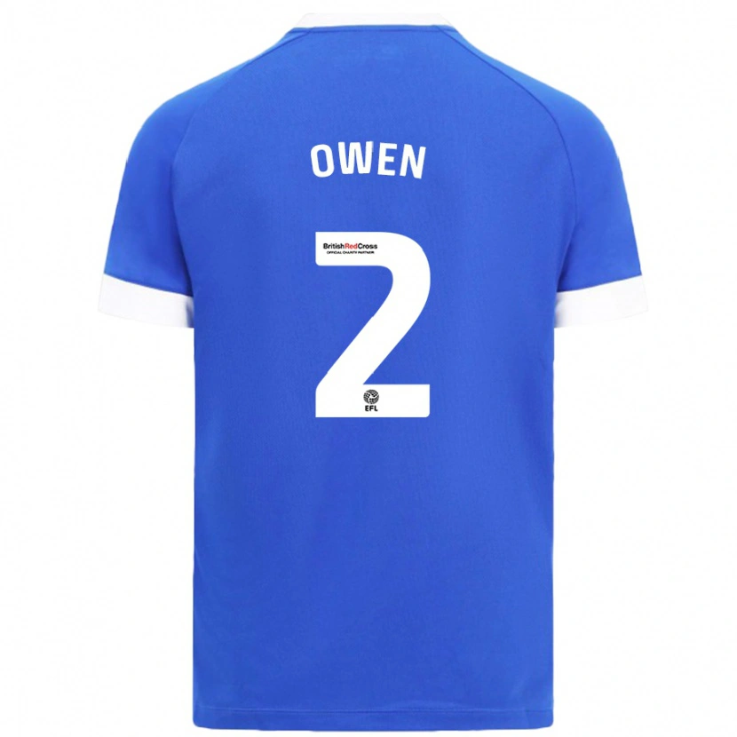 Danxen Enfant Maillot Lisa Owen #2 Bleu Ciel Tenues Domicile 2024/25 T-Shirt