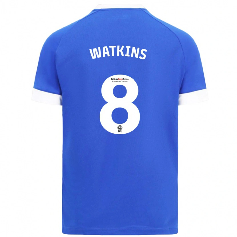 Danxen Enfant Maillot Seren Watkins #8 Bleu Ciel Tenues Domicile 2024/25 T-Shirt