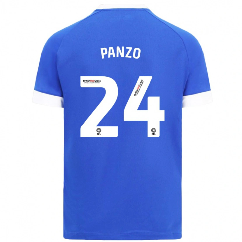 Danxen Enfant Maillot Jonathan Panzo #24 Bleu Ciel Tenues Domicile 2024/25 T-Shirt