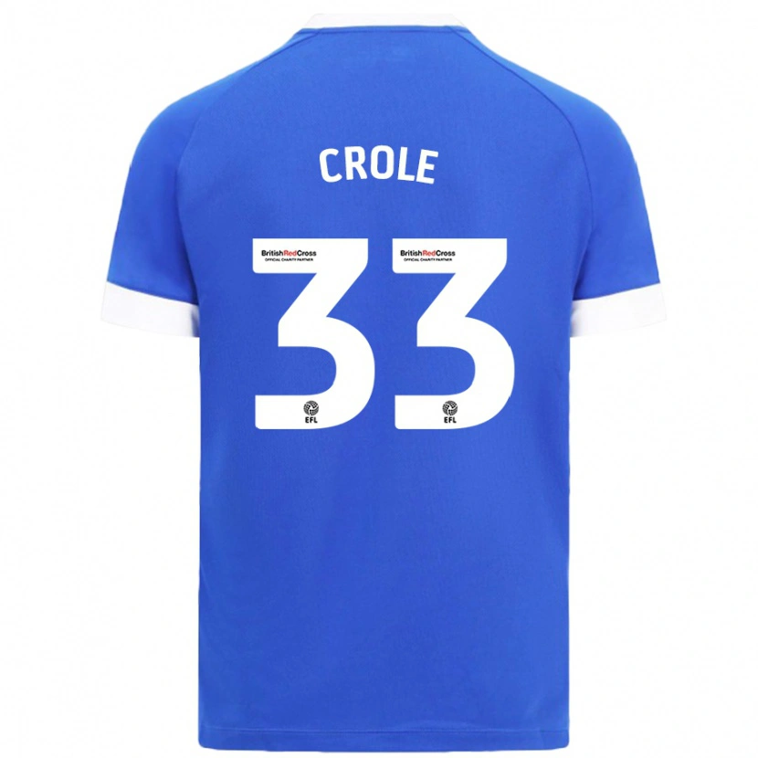 Danxen Enfant Maillot James Crole #33 Bleu Ciel Tenues Domicile 2024/25 T-Shirt