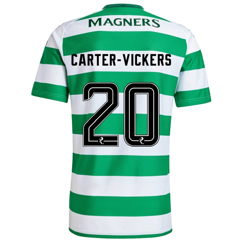 Danxen Enfant Maillot Cameron Carter-Vickers #20 Vert Blanc Tenues Domicile 2024/25 T-Shirt