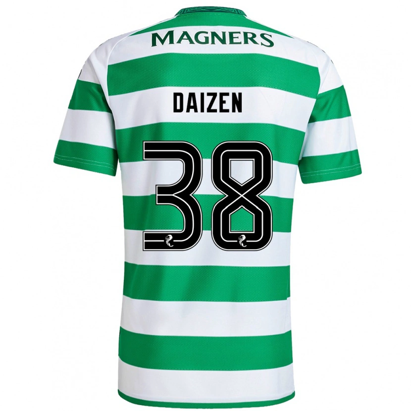 Danxen Enfant Maillot Daizen Maeda #38 Vert Blanc Tenues Domicile 2024/25 T-Shirt