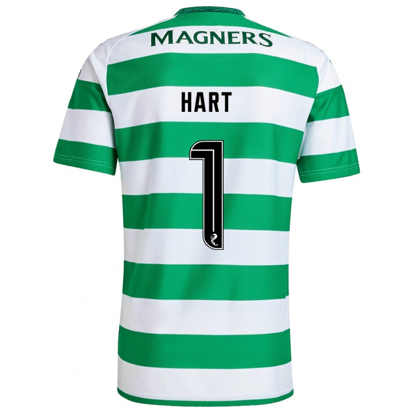 Danxen Enfant Maillot Joe Hart #1 Vert Blanc Tenues Domicile 2024/25 T-Shirt