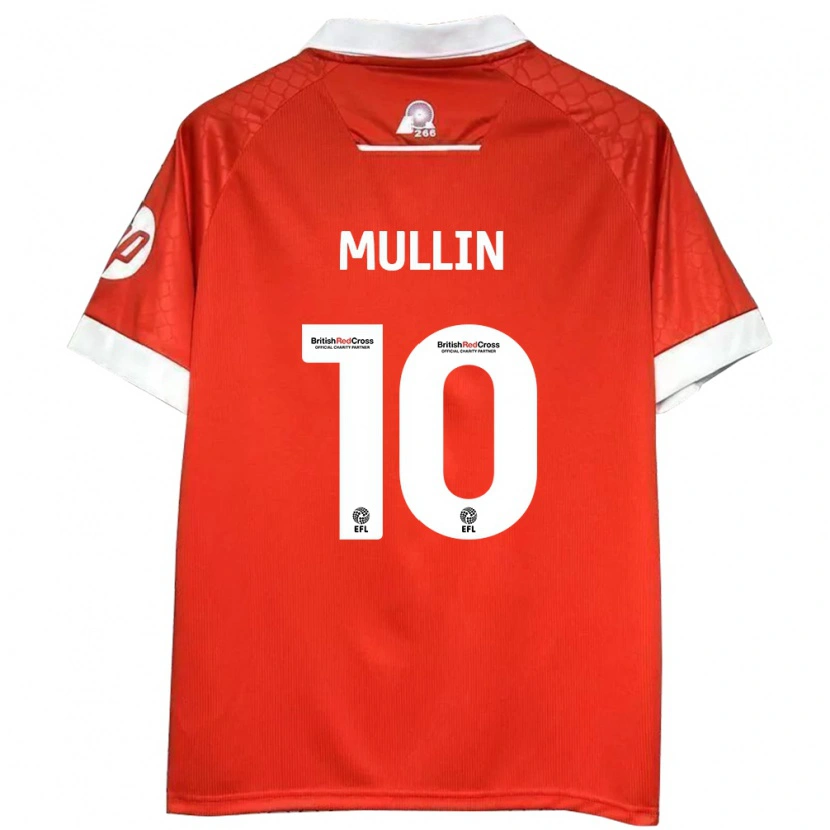 Danxen Enfant Maillot Paul Mullin #10 Rouge Blanc Tenues Domicile 2024/25 T-Shirt