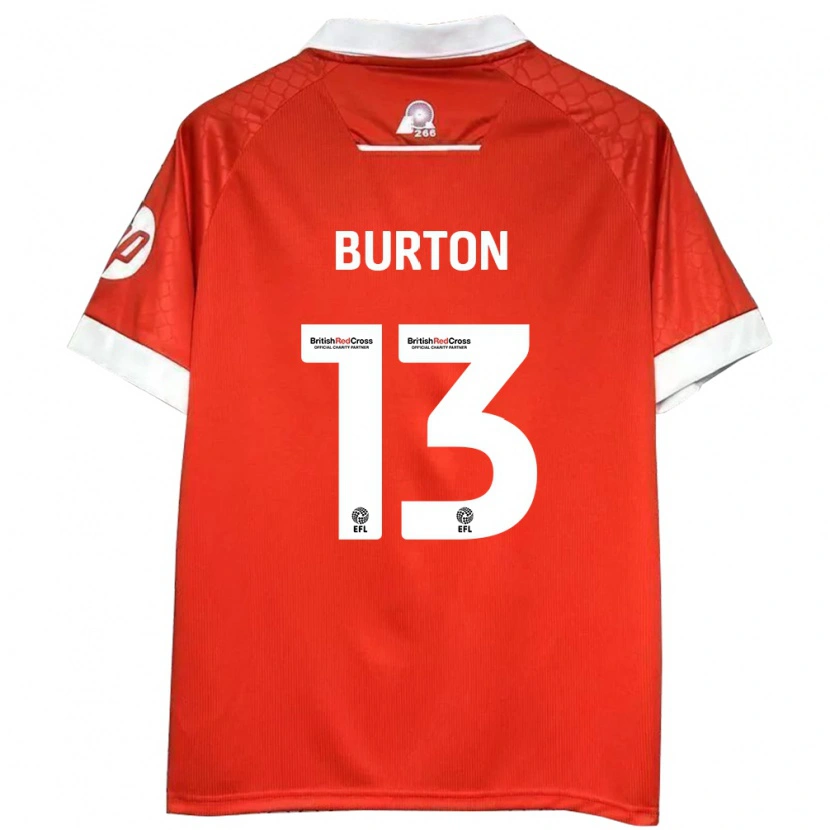 Danxen Enfant Maillot Callum Burton #13 Rouge Blanc Tenues Domicile 2024/25 T-Shirt