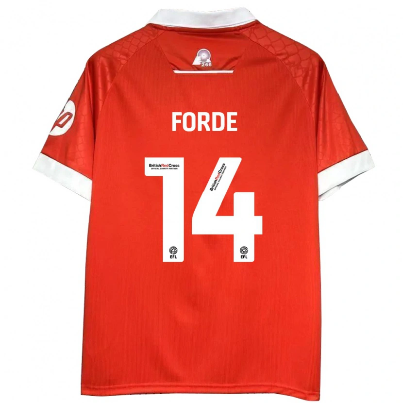 Danxen Enfant Maillot Anthony Forde #14 Rouge Blanc Tenues Domicile 2024/25 T-Shirt