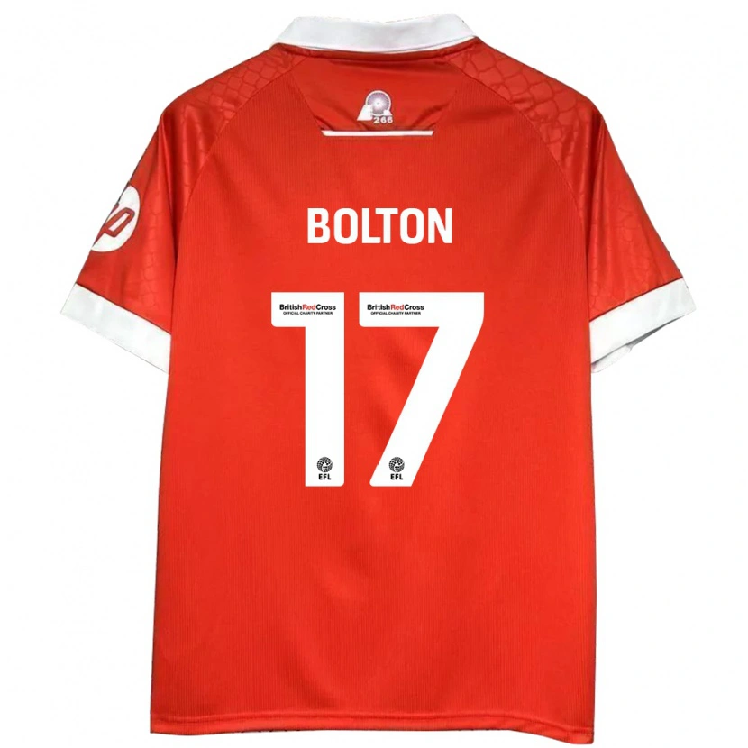 Danxen Enfant Maillot Luke Bolton #17 Rouge Blanc Tenues Domicile 2024/25 T-Shirt