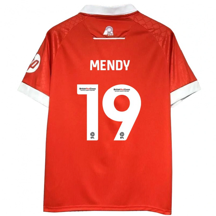 Danxen Enfant Maillot Jacob Mendy #19 Rouge Blanc Tenues Domicile 2024/25 T-Shirt