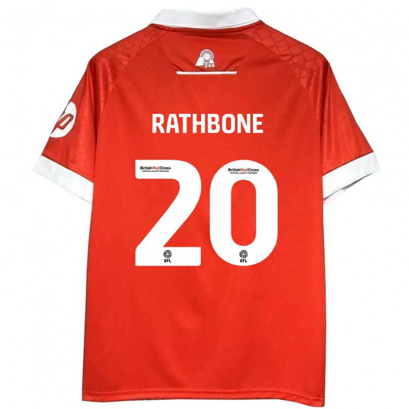 Danxen Enfant Maillot Ollie Rathbone #20 Rouge Blanc Tenues Domicile 2024/25 T-Shirt