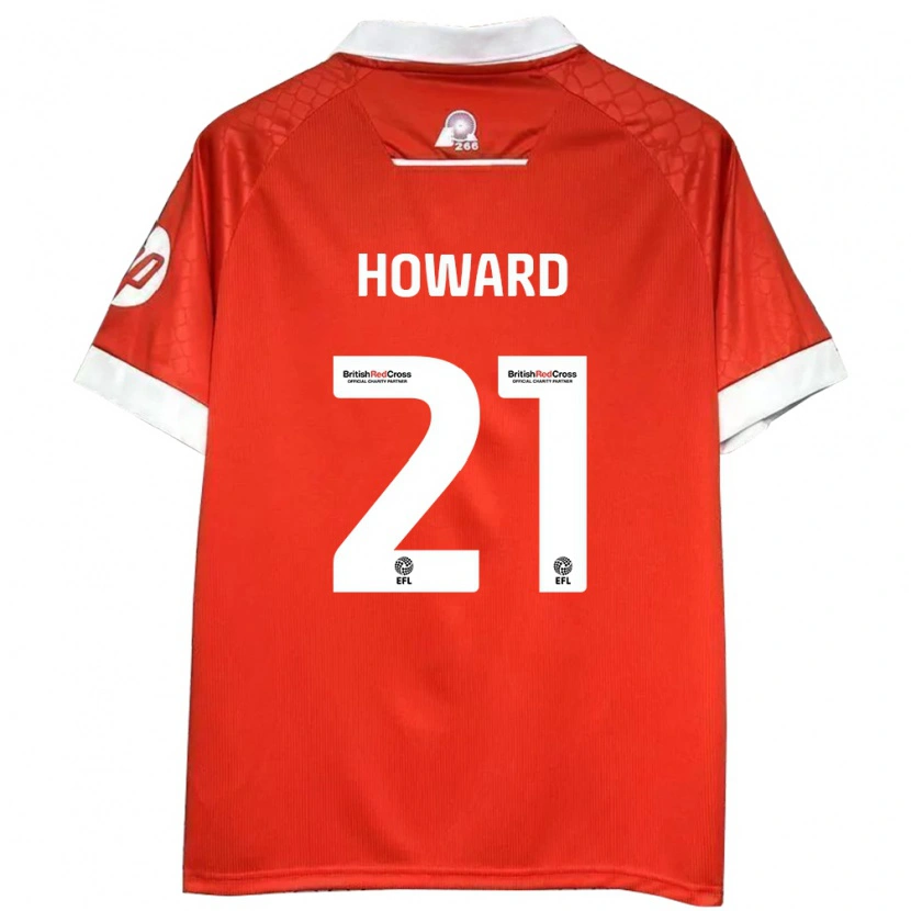 Danxen Enfant Maillot Mark Howard #21 Rouge Blanc Tenues Domicile 2024/25 T-Shirt