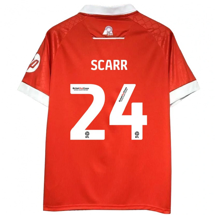 Danxen Enfant Maillot Dan Scarr #24 Rouge Blanc Tenues Domicile 2024/25 T-Shirt