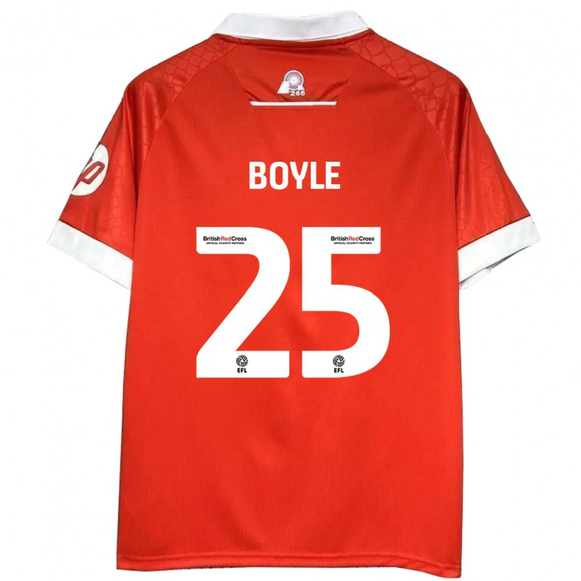 Danxen Enfant Maillot Will Boyle #25 Rouge Blanc Tenues Domicile 2024/25 T-Shirt