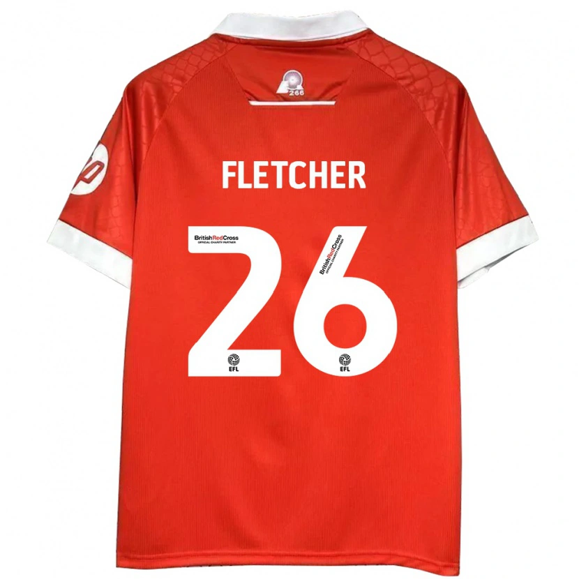 Danxen Enfant Maillot Steven Fletcher #26 Rouge Blanc Tenues Domicile 2024/25 T-Shirt