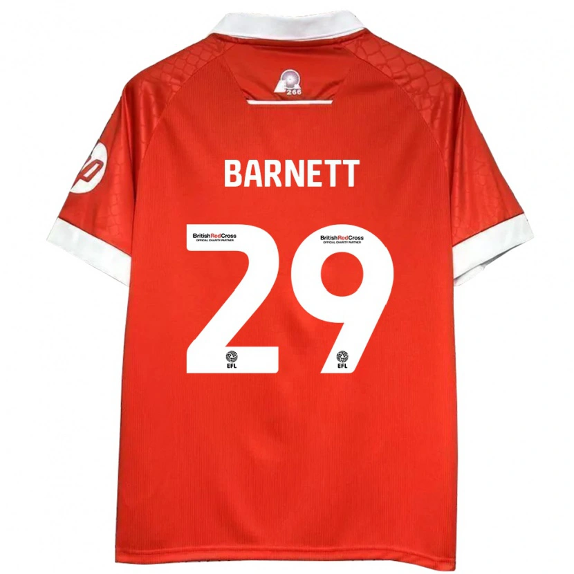 Danxen Enfant Maillot Ryan Barnett #29 Rouge Blanc Tenues Domicile 2024/25 T-Shirt