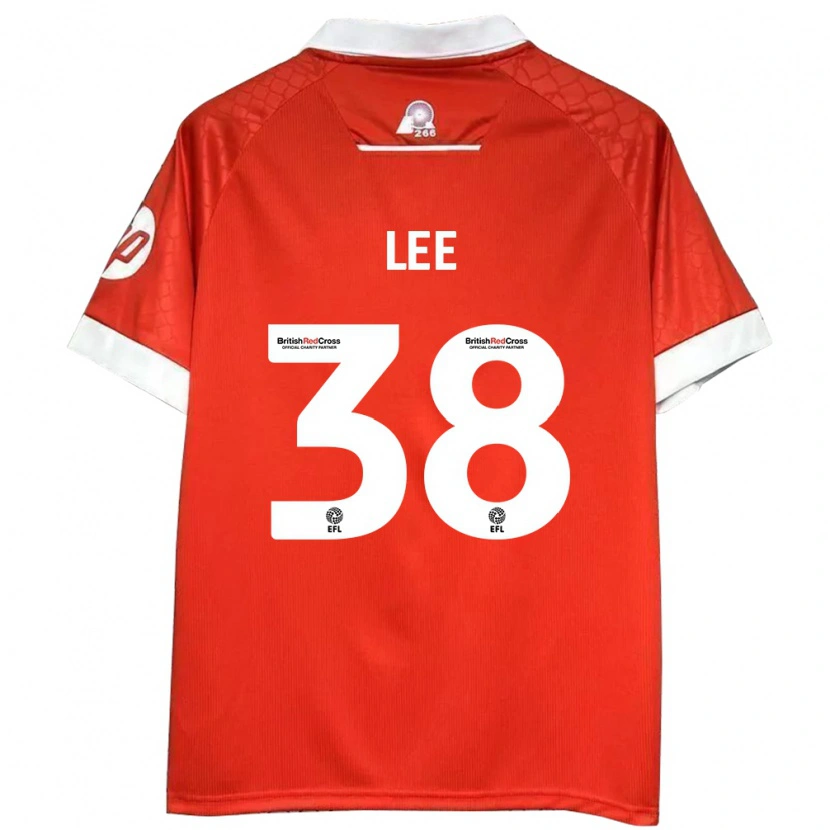 Danxen Enfant Maillot Elliot Lee #38 Rouge Blanc Tenues Domicile 2024/25 T-Shirt