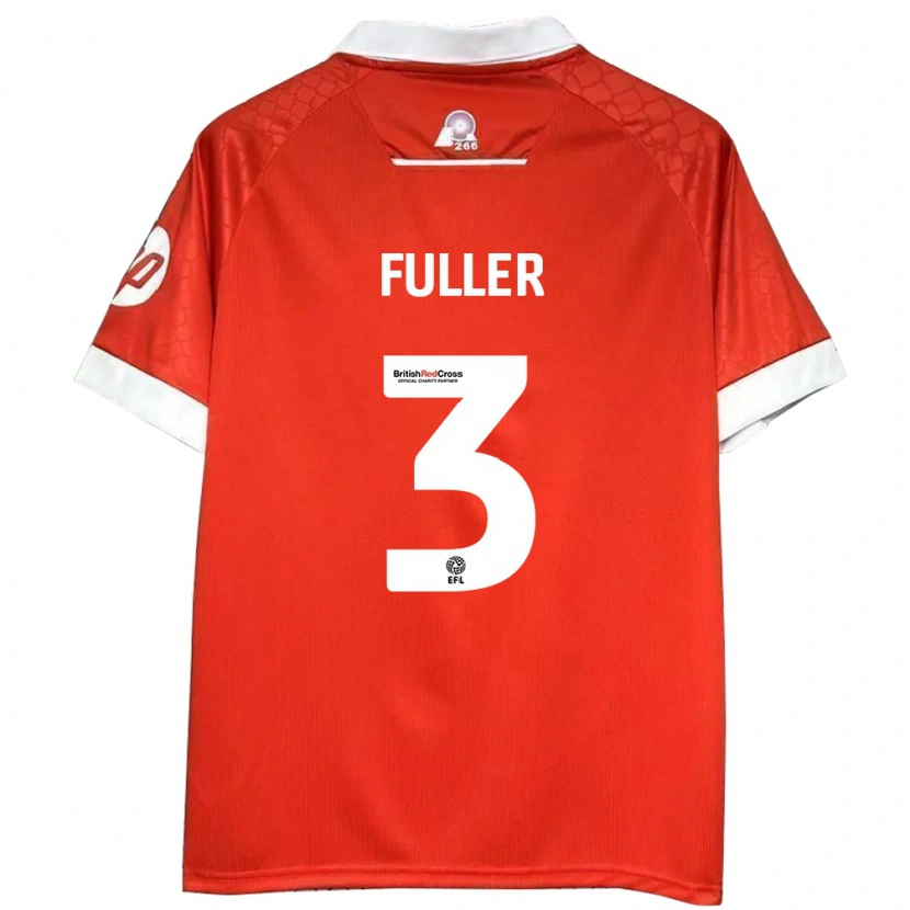 Danxen Enfant Maillot Olivia Fuller #3 Rouge Blanc Tenues Domicile 2024/25 T-Shirt