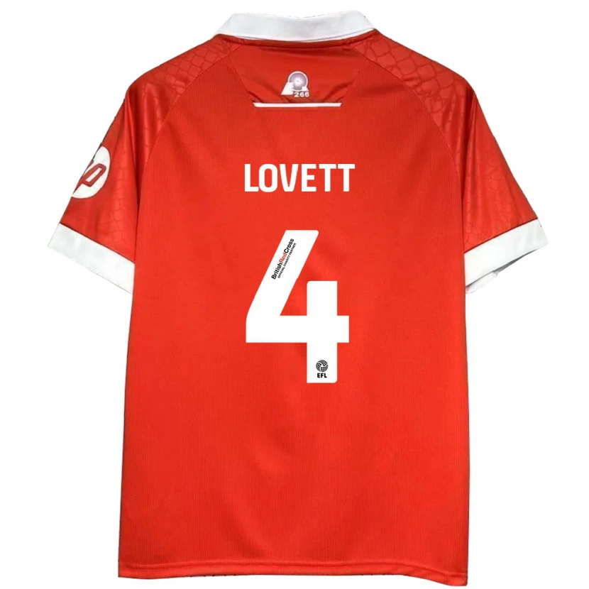 Danxen Enfant Maillot Erin Lovett #4 Rouge Blanc Tenues Domicile 2024/25 T-Shirt