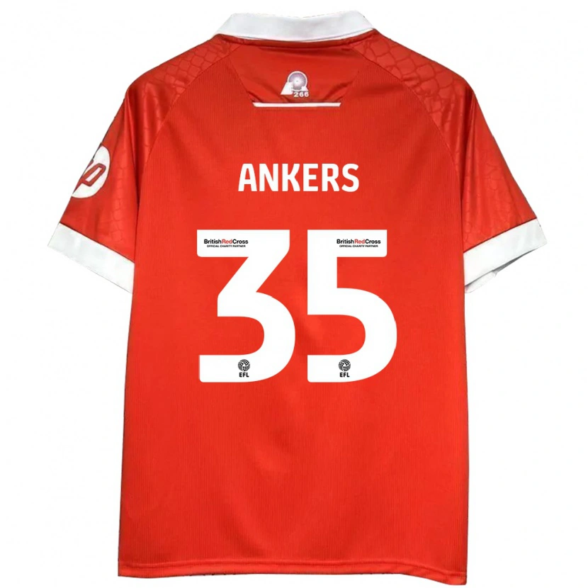 Danxen Enfant Maillot Chloe Ankers #35 Rouge Blanc Tenues Domicile 2024/25 T-Shirt