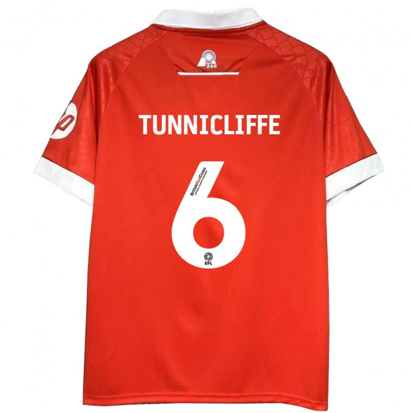 Danxen Enfant Maillot Jordan Tunnicliffe #6 Rouge Blanc Tenues Domicile 2024/25 T-Shirt