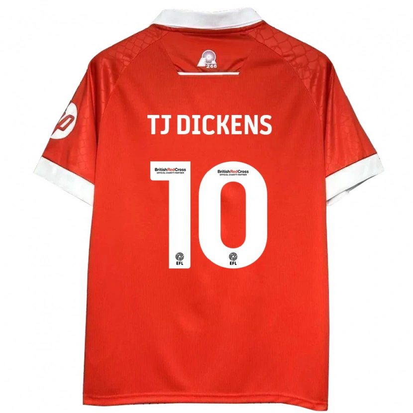 Danxen Enfant Maillot Tonicha Tj Dickens #10 Rouge Blanc Tenues Domicile 2024/25 T-Shirt