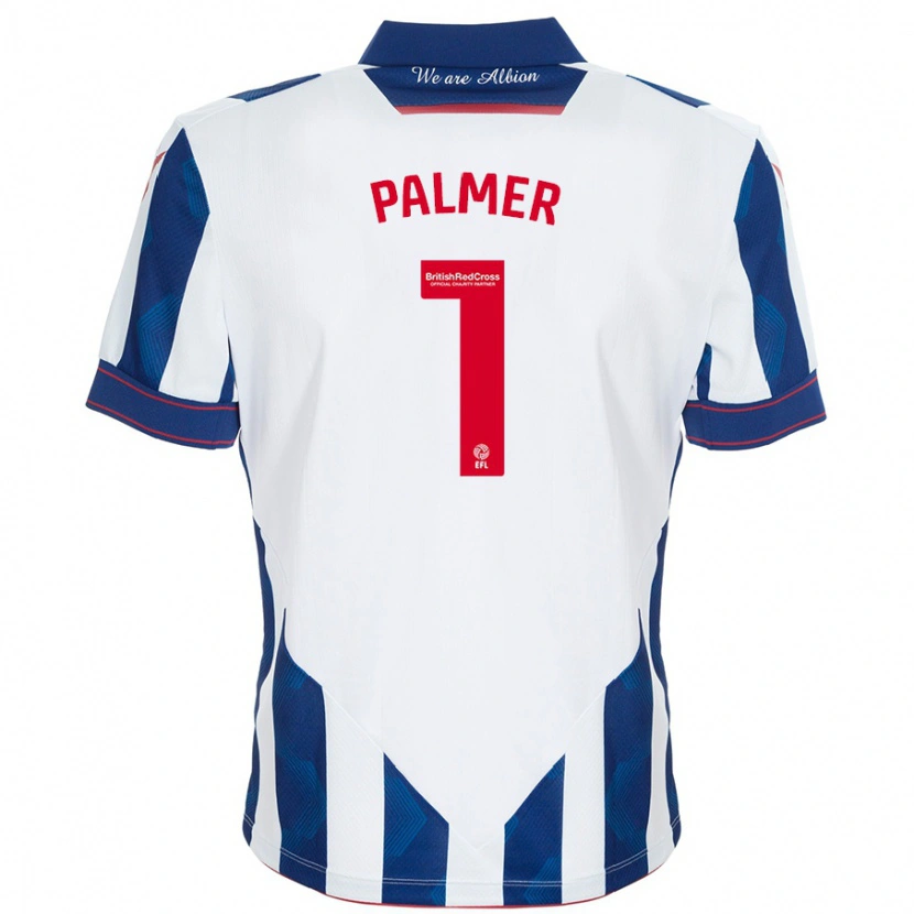 Danxen Enfant Maillot Alex Palmer #1 Blanc Bleu Foncé Tenues Domicile 2024/25 T-Shirt