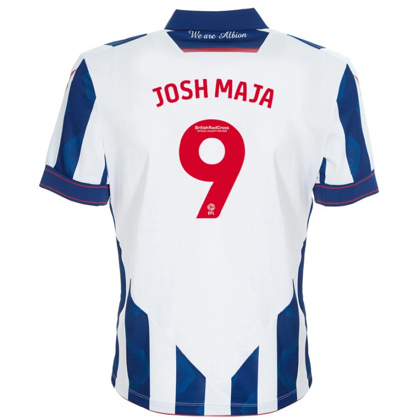 Danxen Enfant Maillot Josh Maja #9 Blanc Bleu Foncé Tenues Domicile 2024/25 T-Shirt