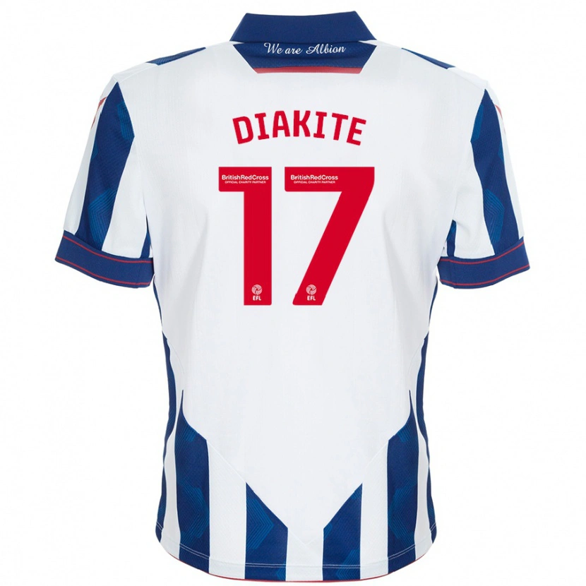 Danxen Enfant Maillot Ousmane Diakité #17 Blanc Bleu Foncé Tenues Domicile 2024/25 T-Shirt