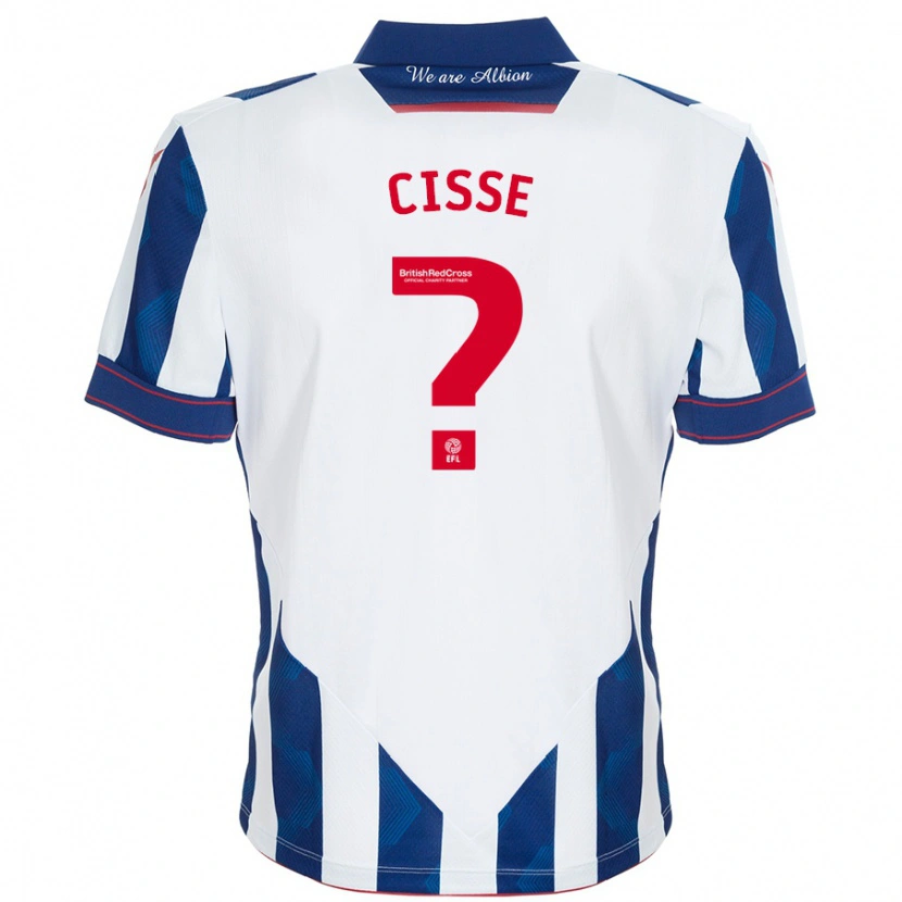 Danxen Enfant Maillot Ben Cisse #0 Blanc Bleu Foncé Tenues Domicile 2024/25 T-Shirt