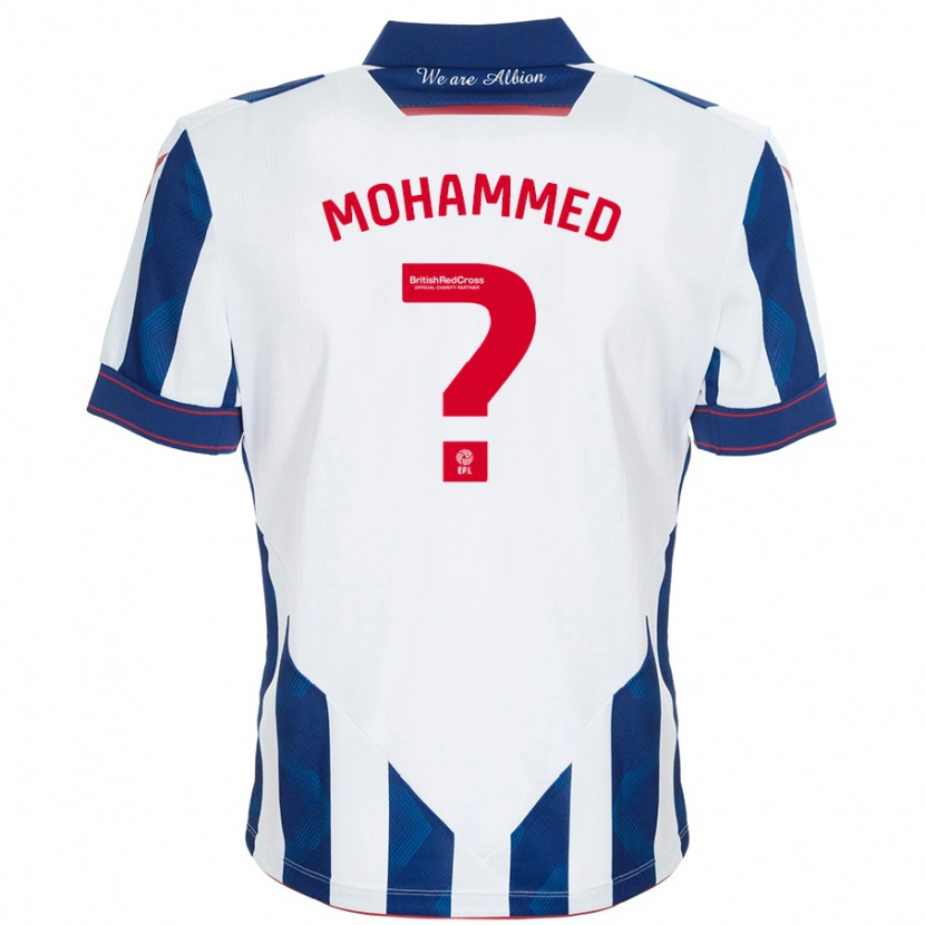 Danxen Enfant Maillot Jamal Mohammed #0 Blanc Bleu Foncé Tenues Domicile 2024/25 T-Shirt