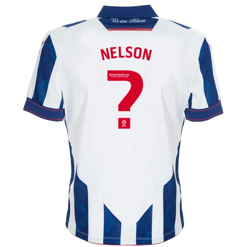 Danxen Enfant Maillot Deago Nelson #0 Blanc Bleu Foncé Tenues Domicile 2024/25 T-Shirt