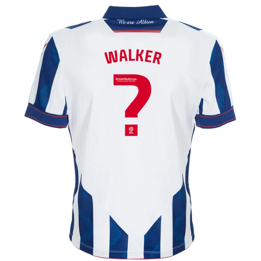 Danxen Enfant Maillot Adriel Walker #0 Blanc Bleu Foncé Tenues Domicile 2024/25 T-Shirt