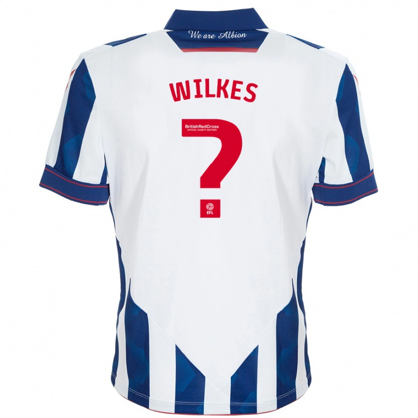 Danxen Enfant Maillot Liam Wilkes #0 Blanc Bleu Foncé Tenues Domicile 2024/25 T-Shirt