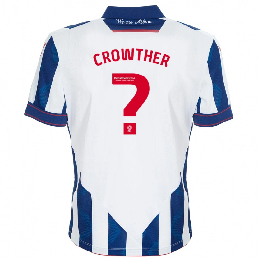 Danxen Enfant Maillot Matthew Crowther #0 Blanc Bleu Foncé Tenues Domicile 2024/25 T-Shirt