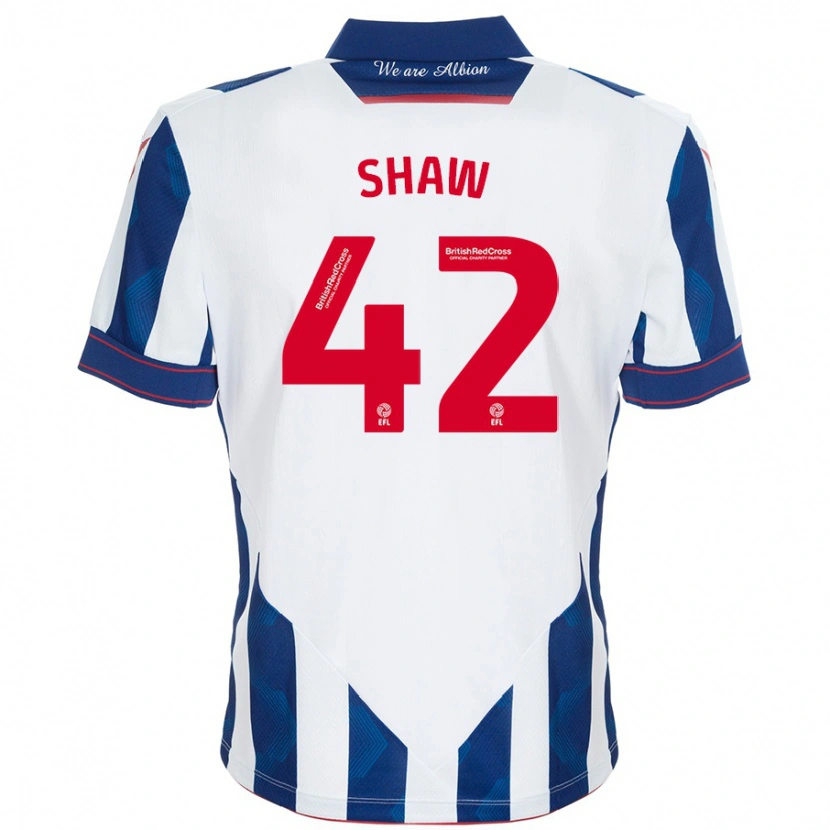 Danxen Enfant Maillot Josh Shaw #42 Blanc Bleu Foncé Tenues Domicile 2024/25 T-Shirt