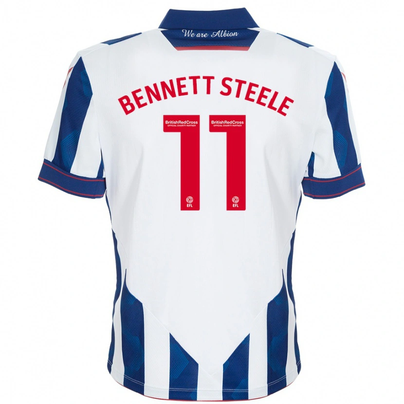 Danxen Enfant Maillot Lizzie Bennett-Steele #11 Blanc Bleu Foncé Tenues Domicile 2024/25 T-Shirt