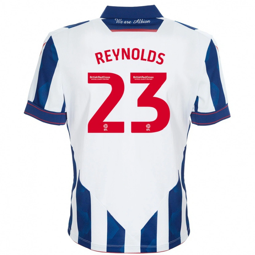 Danxen Enfant Maillot Taylor Reynolds #23 Blanc Bleu Foncé Tenues Domicile 2024/25 T-Shirt