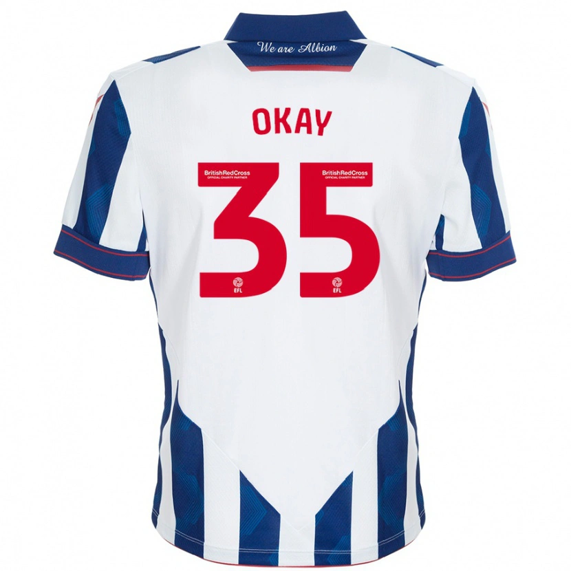 Danxen Enfant Maillot Okay Yokuşlu #35 Blanc Bleu Foncé Tenues Domicile 2024/25 T-Shirt