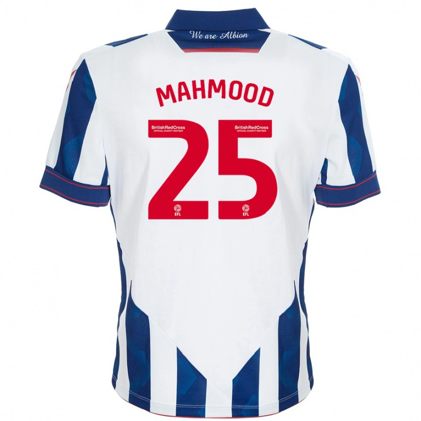 Danxen Enfant Maillot Mahmood #25 Blanc Bleu Foncé Tenues Domicile 2024/25 T-Shirt