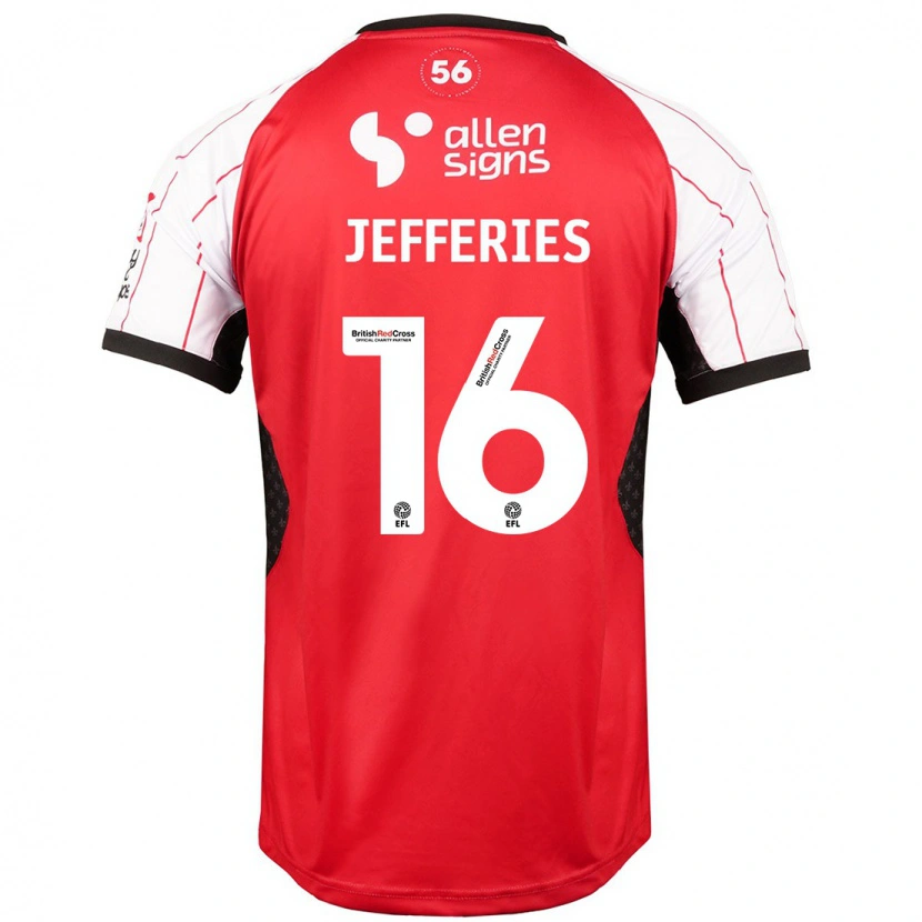 Danxen Enfant Maillot Dom Jefferies #16 Blanc Tenues Domicile 2024/25 T-Shirt