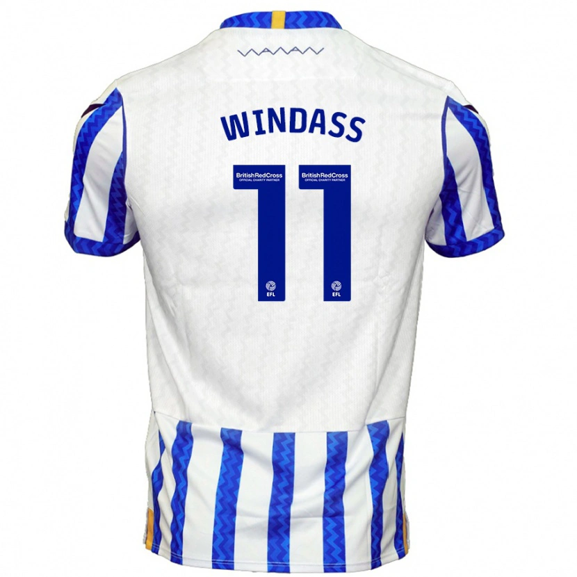 Danxen Enfant Maillot Josh Windass #11 Bleu Blanc Tenues Domicile 2024/25 T-Shirt