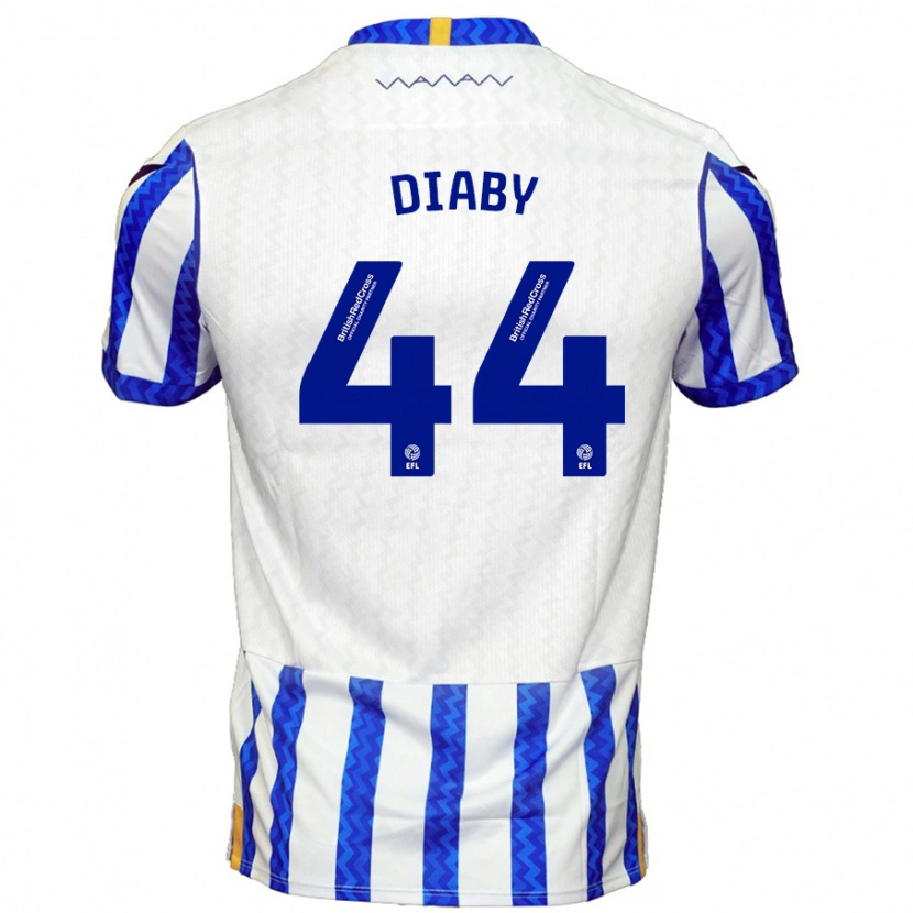 Danxen Enfant Maillot Momo Diaby #44 Bleu Blanc Tenues Domicile 2024/25 T-Shirt