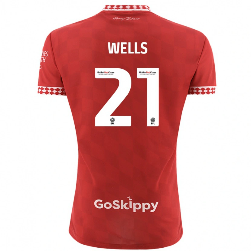 Danxen Enfant Maillot Nahki Wells #21 Rouge Tenues Domicile 2024/25 T-Shirt