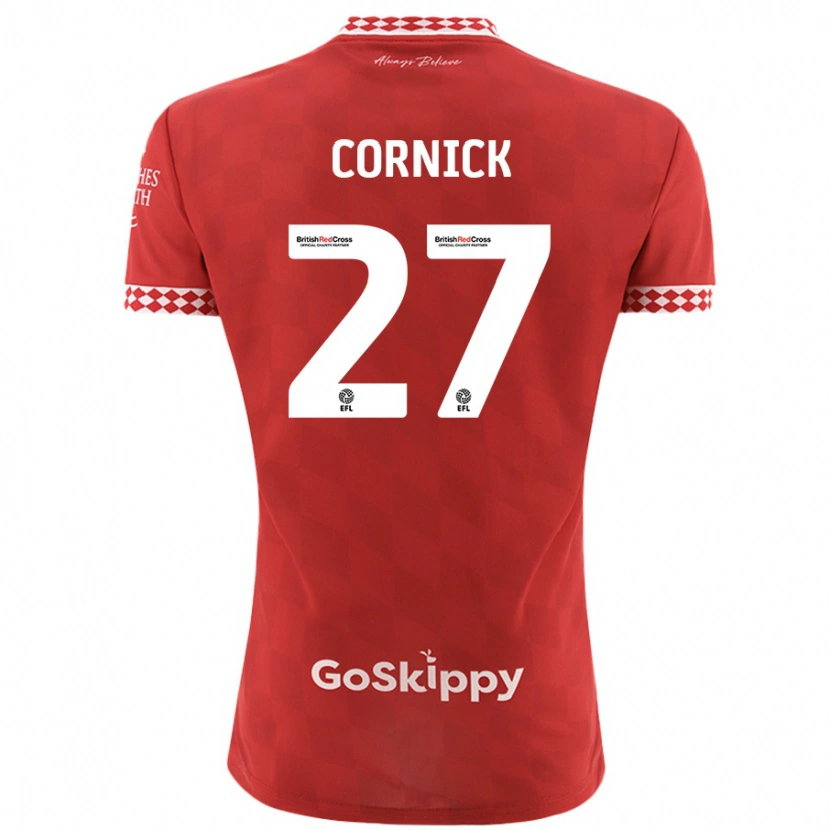 Danxen Enfant Maillot Harry Cornick #27 Rouge Tenues Domicile 2024/25 T-Shirt